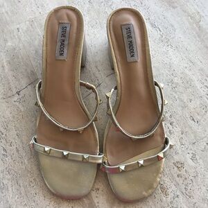 Steve Madden Metallic Studded Sandals Heels